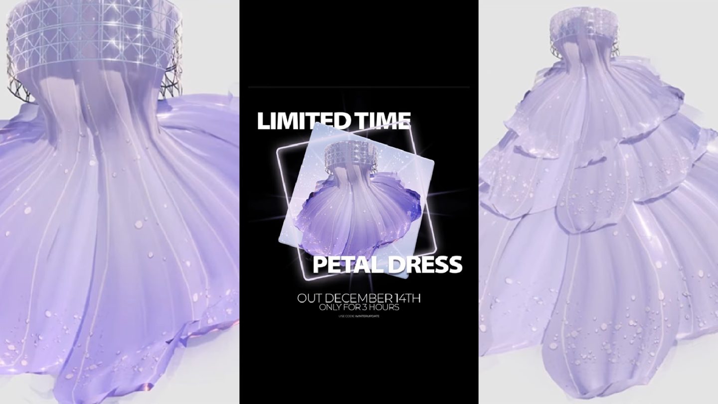 NEW Dress To Impress Winter Update Petal Dress Only Available For 3 Hours